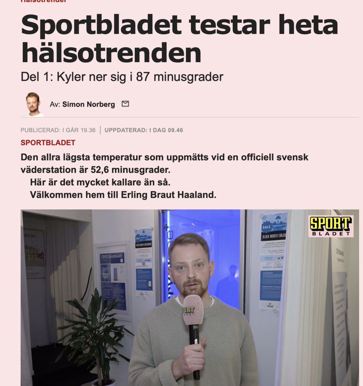 Sportbladet testar Kryo